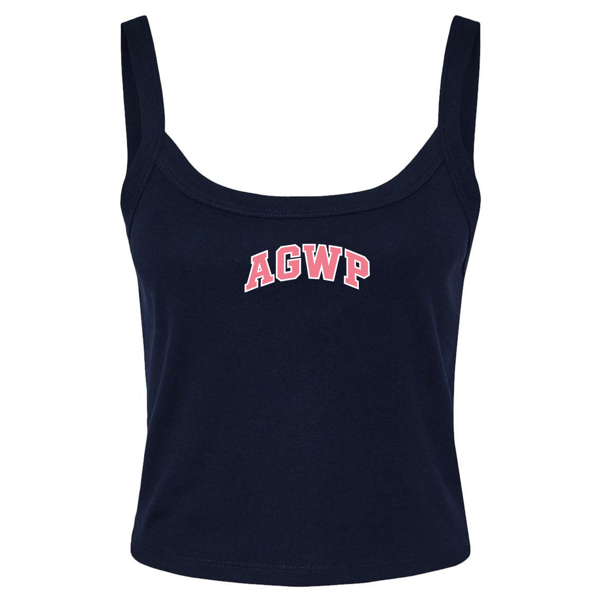 Women's Spaghetti Strap Tank AGWP Pink Logo - Navy