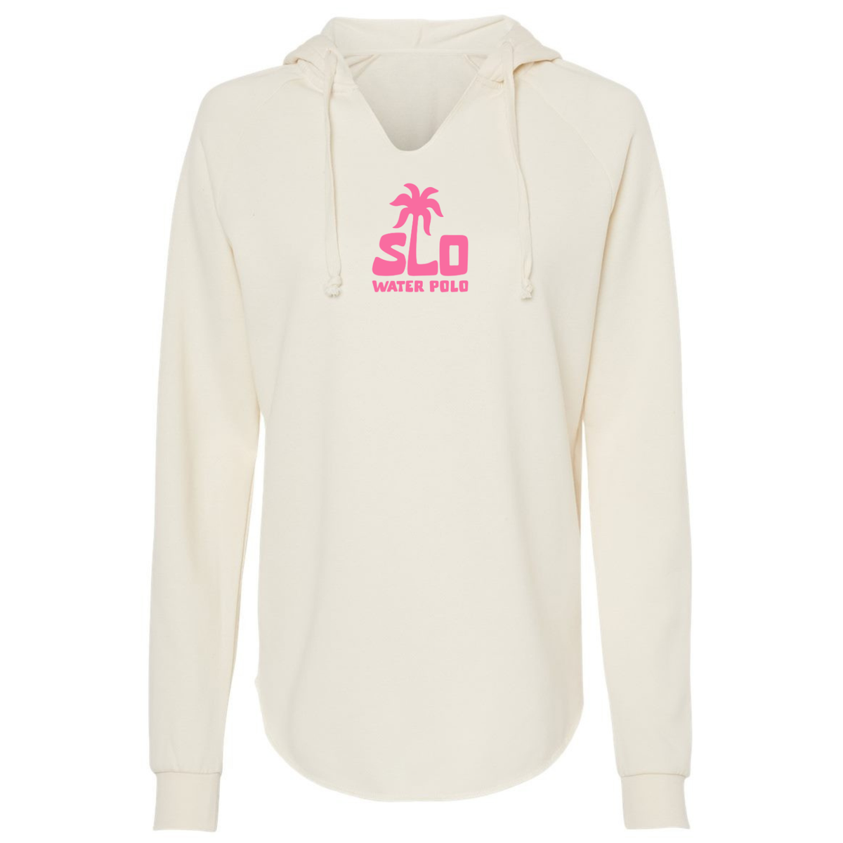 SLO Polo Pink Palm Tree Wave Wash Hooded Sweatshirt - Bone
