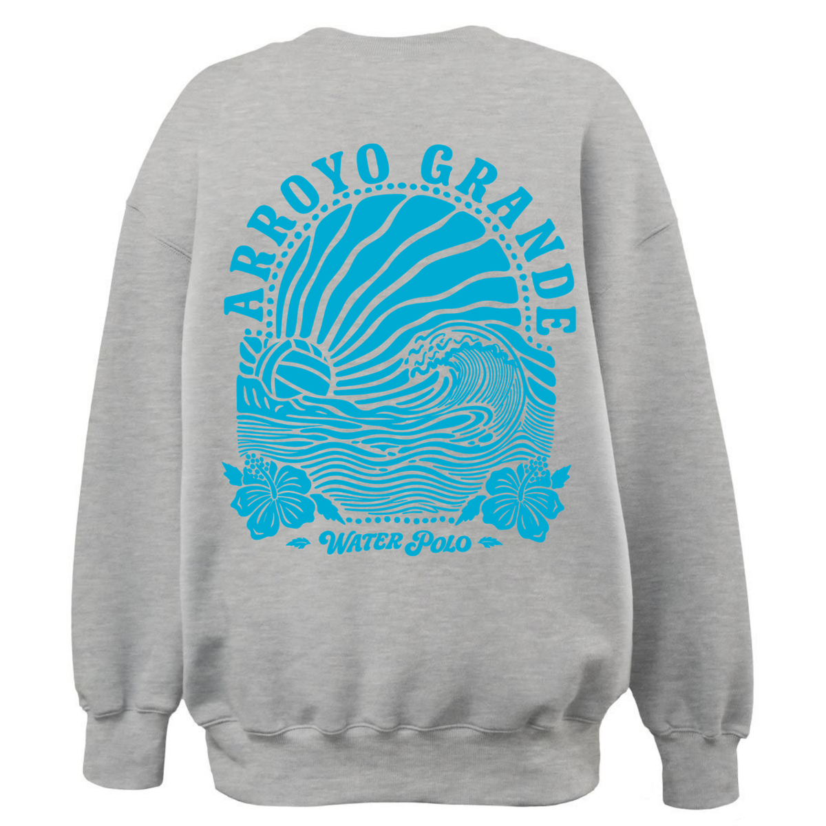 Womens Oversize Crew AGWP Azure Sun Rays - Grey