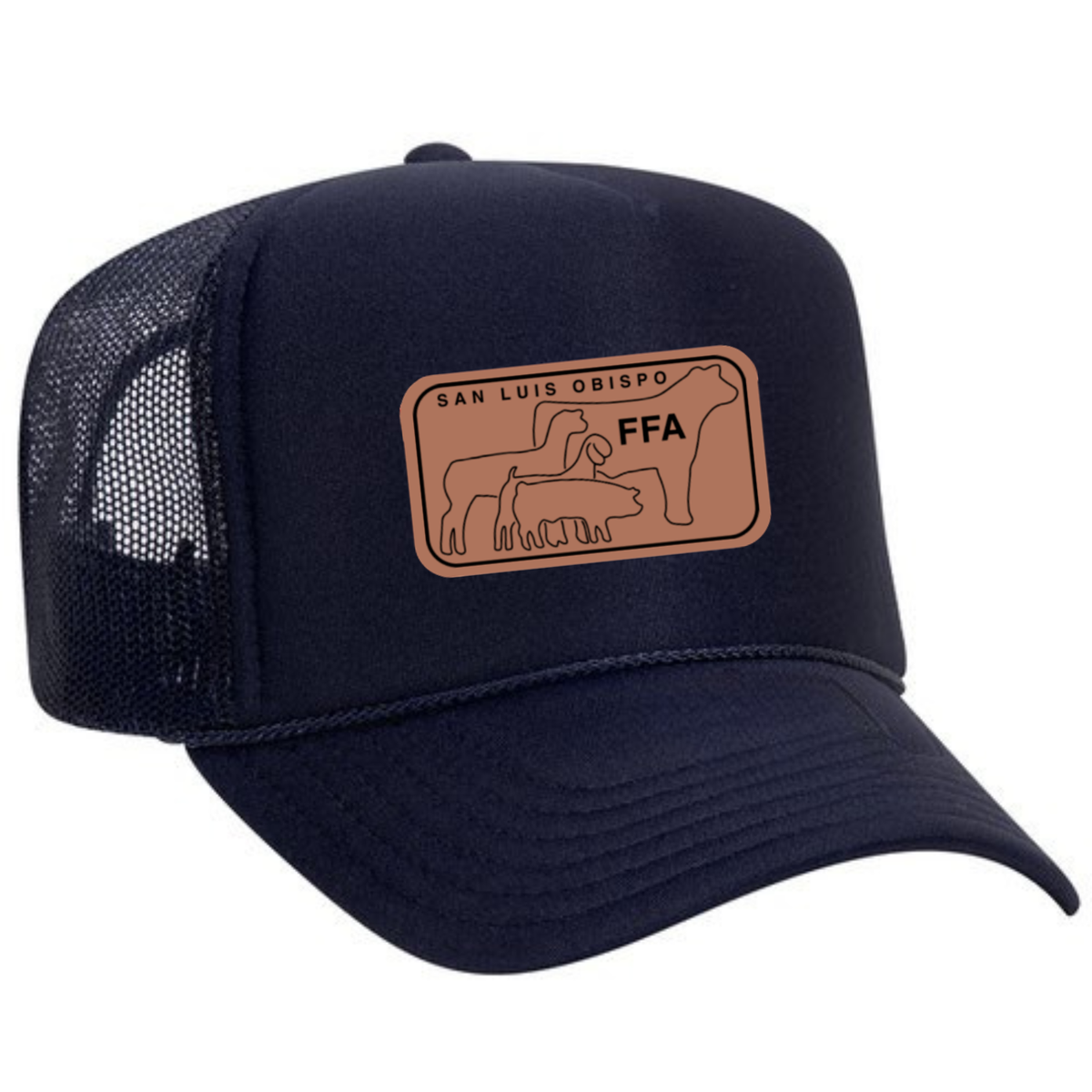SLO FFA Leather Patch Foam Trucker - Black