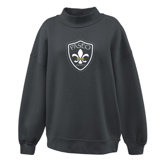 Women's Paseo Aquatics Longer Length Mockneck Sweatshirt - Black