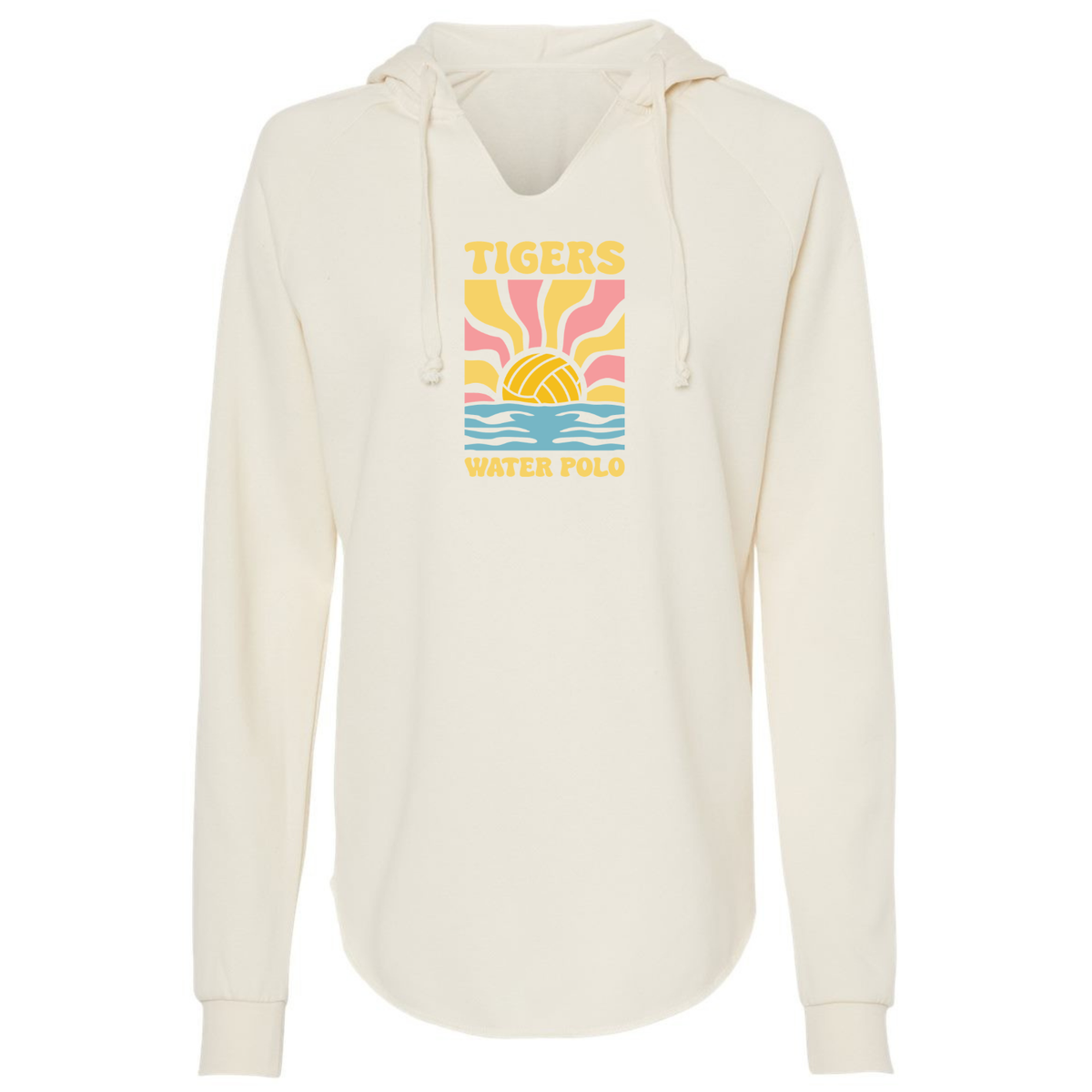 SLO Polo Girls Polo Tiger Sunset Wave Wash Hooded Sweatshirt - Bone (Copy)
