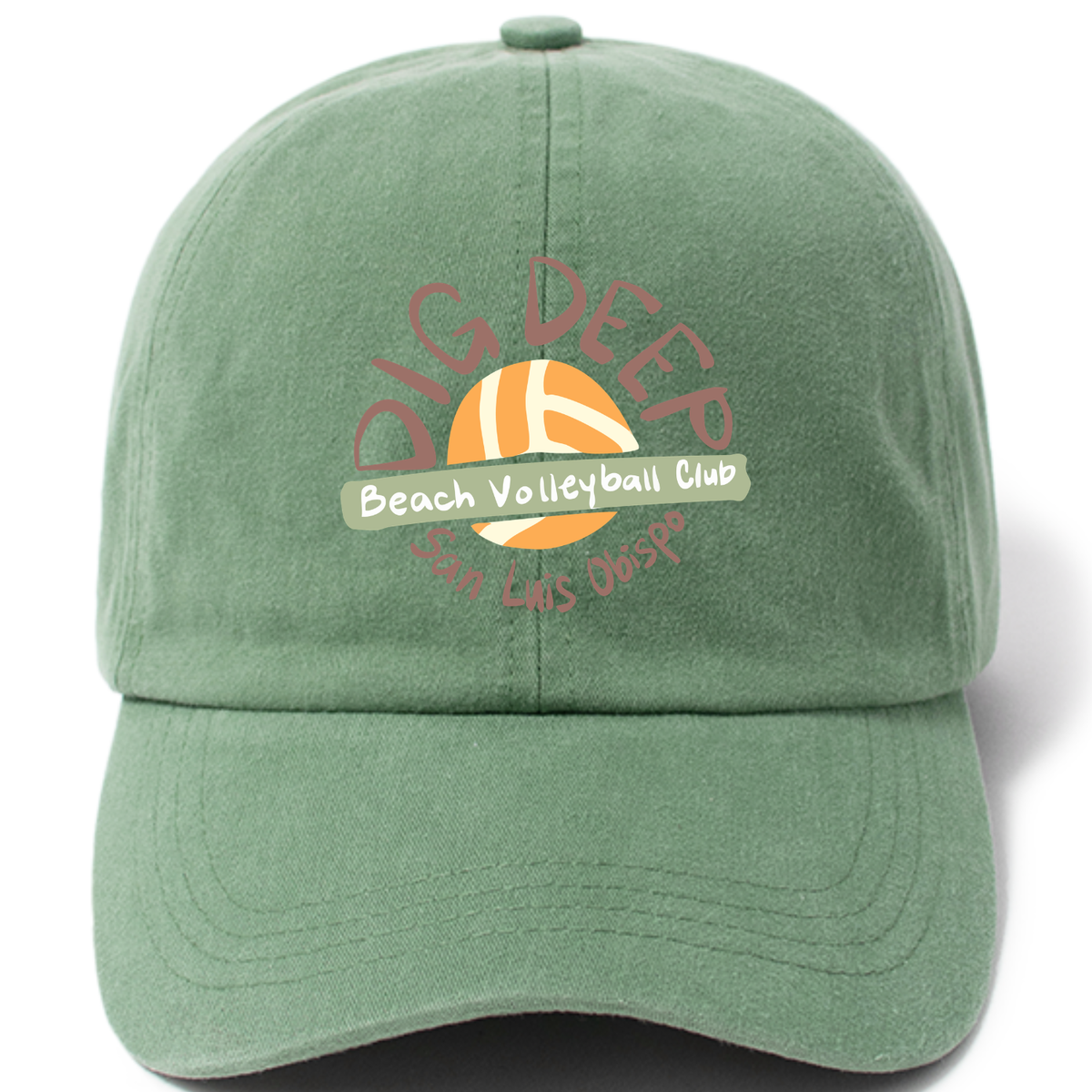 Dig Deep Circle Logo Dad Hat - Sage