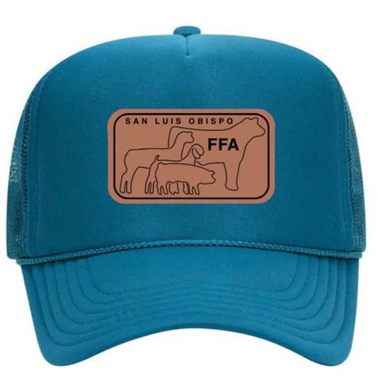 SLO FFA Leather Patch Foam Trucker - Turquoise