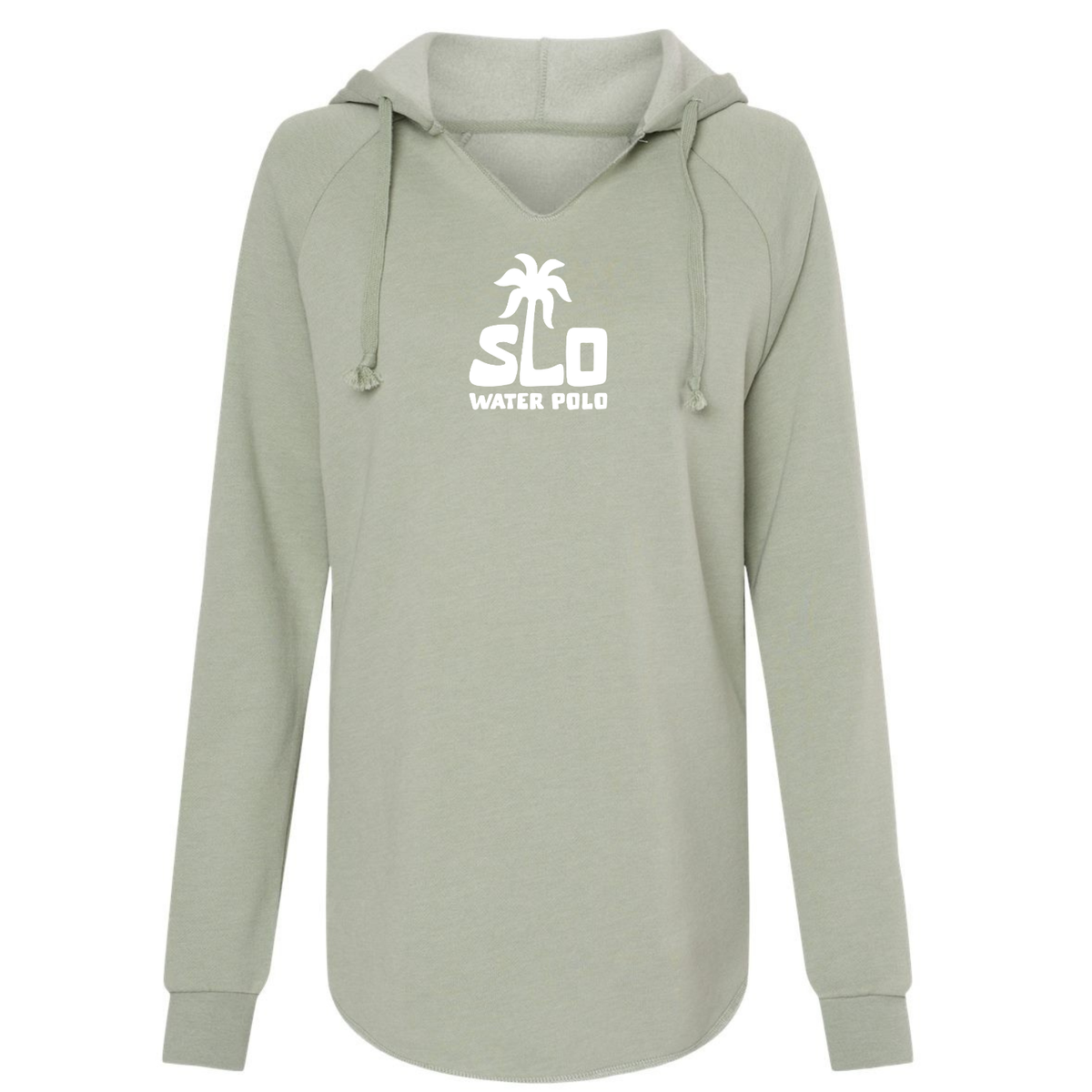 SLO Polo White Palm Tree Wave Wash Hooded Sweatshirt - Sage