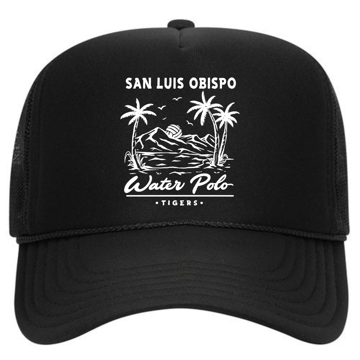 SLO Tiger Water Polo Paradise Foam Trucker - Black
