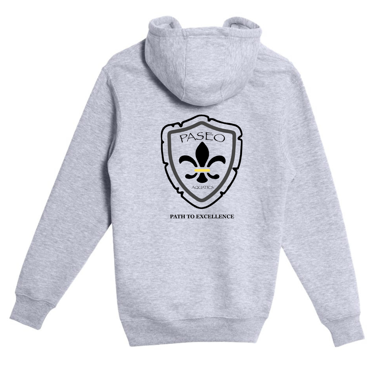 Paseo Aquatics Black Logo Hoodie - Heather Grey