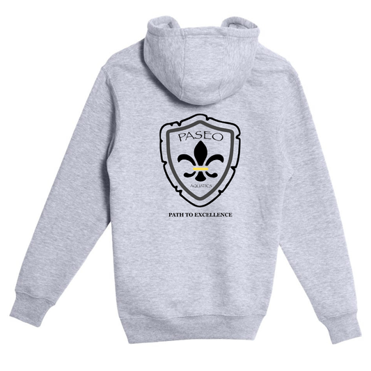 Paseo Aquatics Black Logo Hoodie - Heather Grey