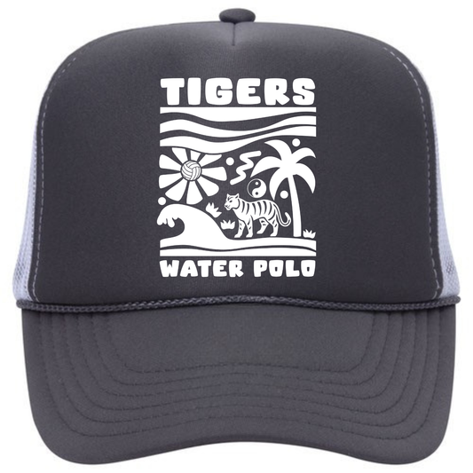 SLO Tiger Water Polo Tiger Jungle Foam Trucker - Charcoal/White