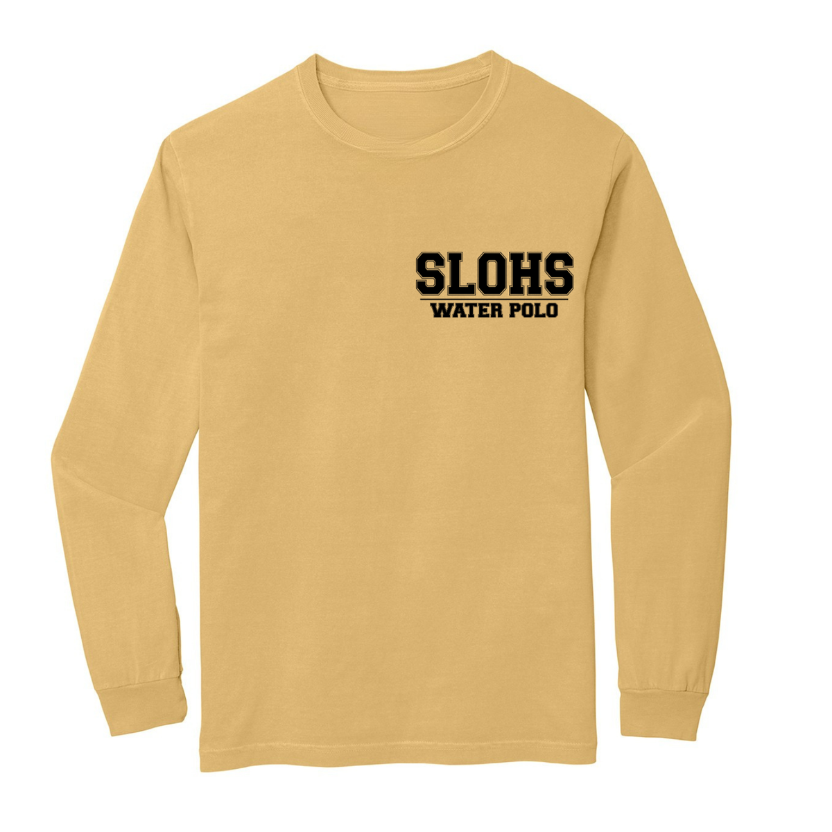 Unisex Garment-Dyed Heavyweight Long Sleeve SLOHS Polo - Mustard