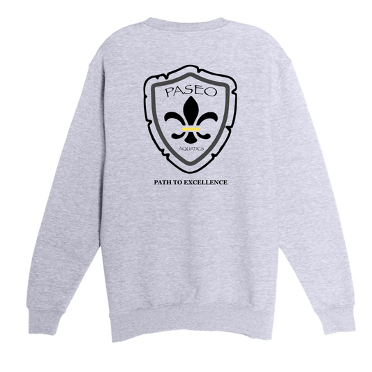 Paseo Aquatics Black Logo Crewneck - Heather Grey