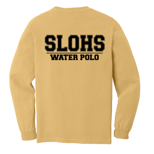 Unisex Garment-Dyed Heavyweight Long Sleeve SLOHS Polo - Mustard