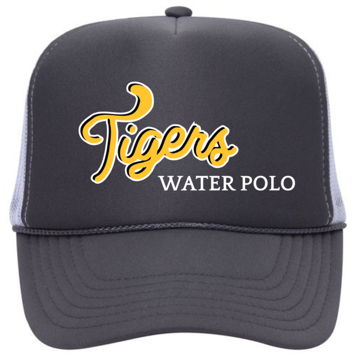 SLO Tiger Water Polo Foam Trucker - Charcoal/White