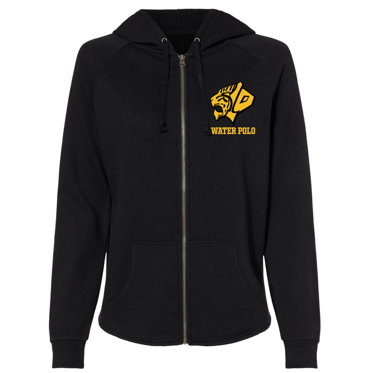 Women's SLO Polo Tigers Women's Wave Wash Zip Up Hoodie - Black