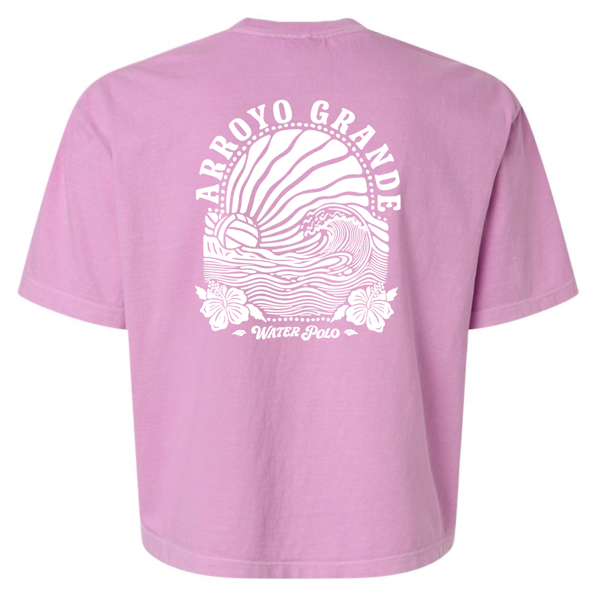 Women's Heavyweight Boxy Tee AGWP White Sun Rays Garment Dyed - Rose Quartz