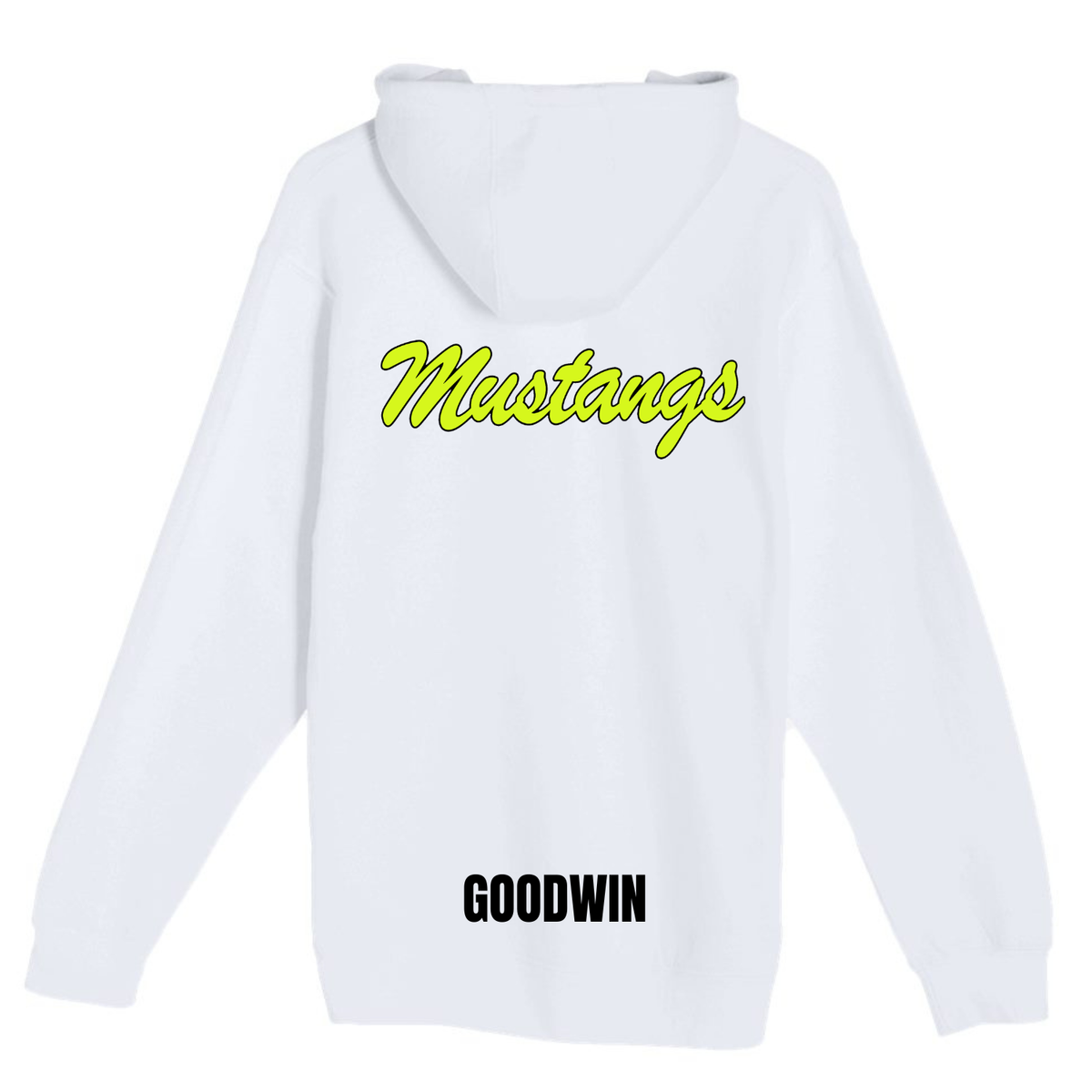 Custom Player Name and Number Neon "M" Logo Hoodie - White