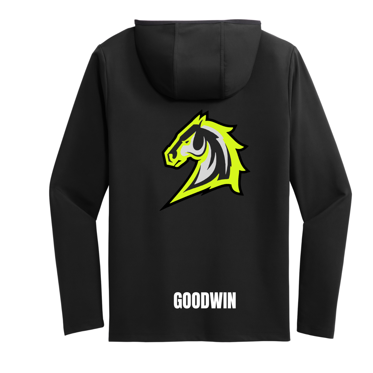 Custom Name and Number Mustang "M" Logo Sport-Tek Circuit Hooded Full-Zip - Black