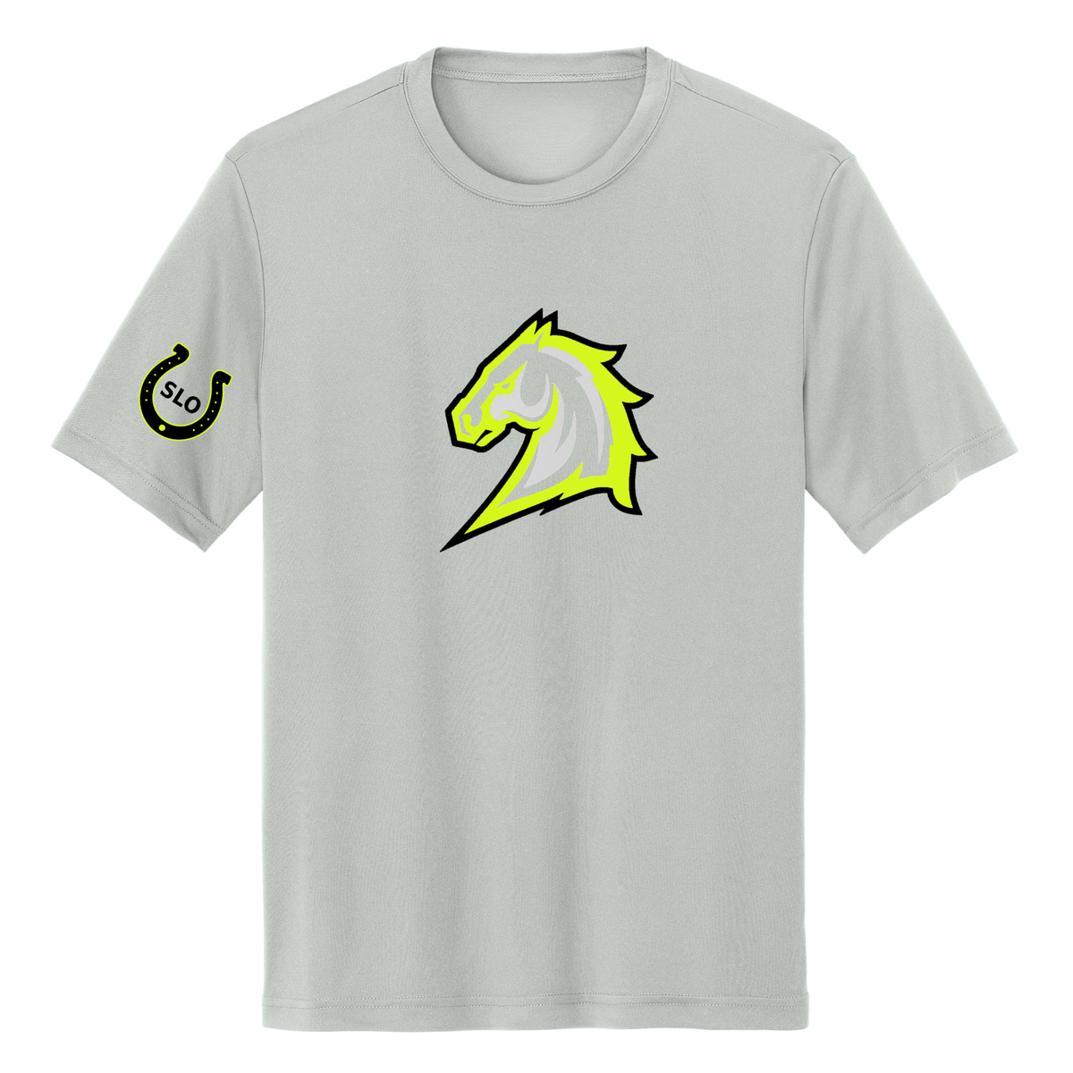 Mustangs Logo Dri Fit Tee - Silver