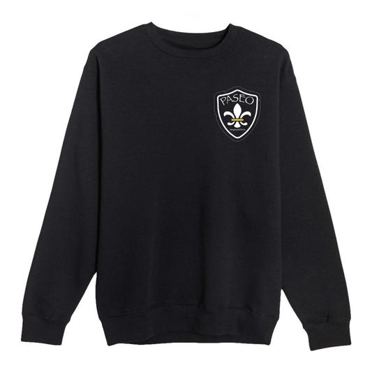 Paseo Aquatics White Logo Crewneck - Black