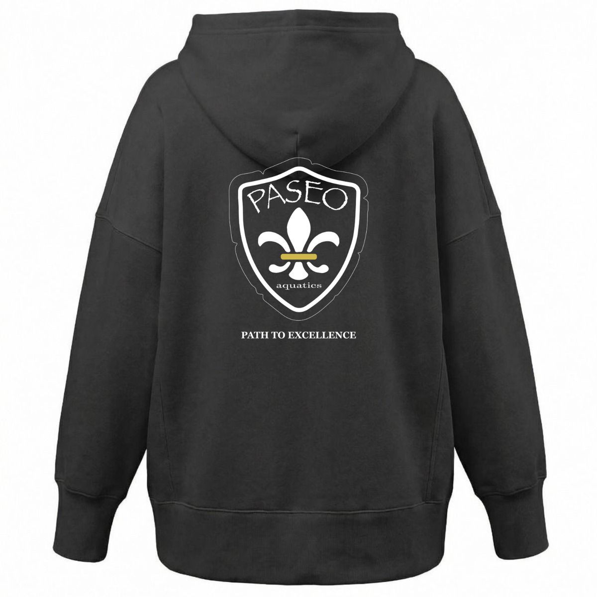 Women's Oversize Hoodie Paseo Aquatics White Logo - Black