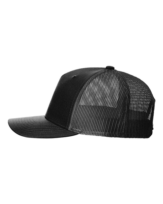 Dig Deep Circle Logo Five Panel Trucker - Black
