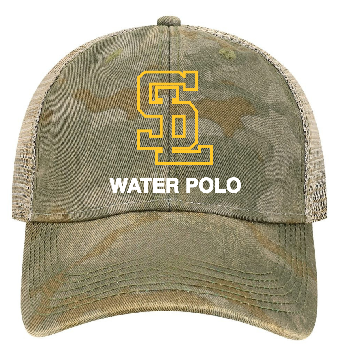 S.L. Water Polo Legacy Old Favorite Trucker Cap - Green Field Camo/Java