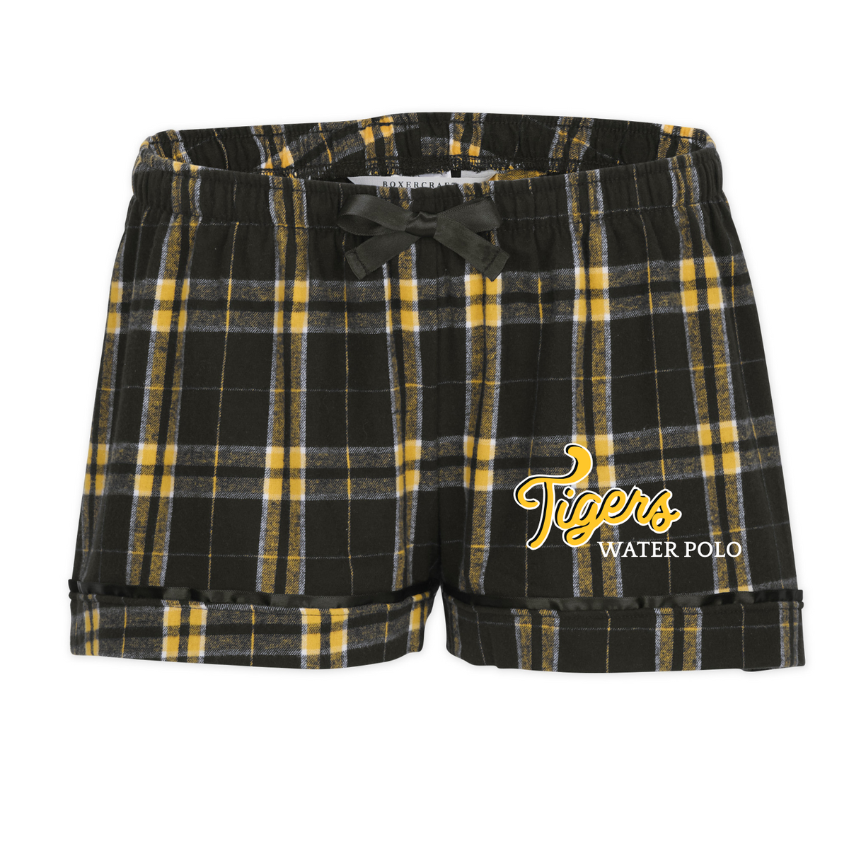 Women's SLO High Polo Plaid Flannel Shorts - Black/Yellow